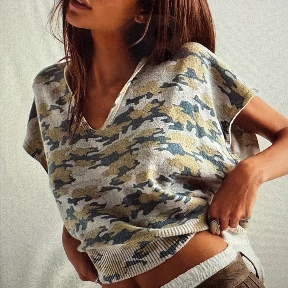 We The Free Camouflage Knit Sweater